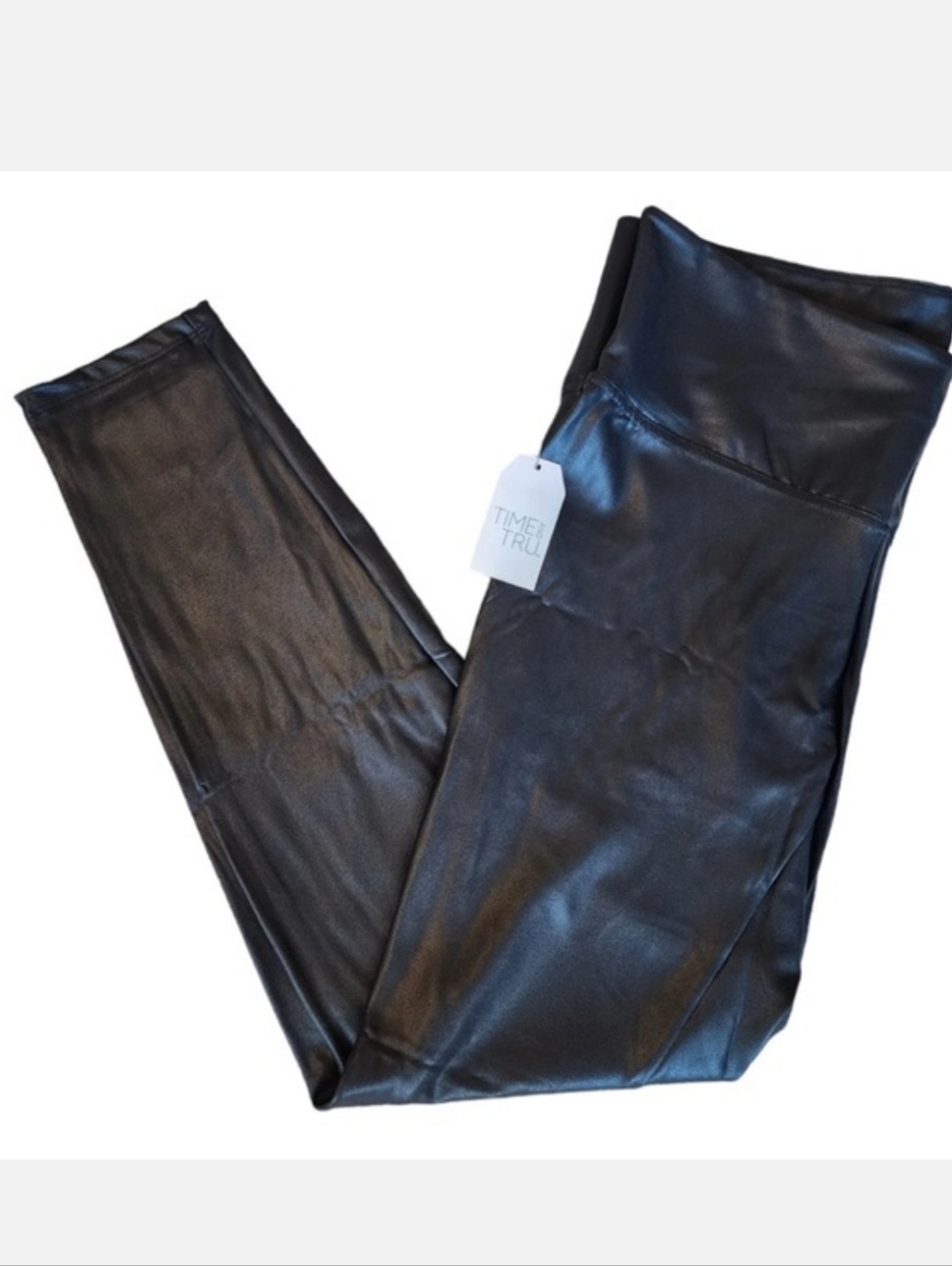 Time and Tru Black Faux Leather Leggings